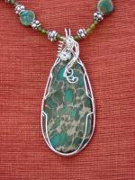 Wire Wrapping - African Jade With Ceramic Beads - Natural And Manmade Stones